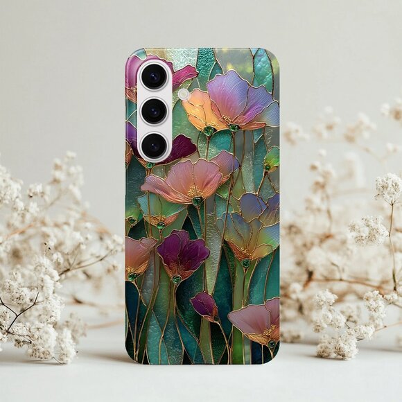 Floral Stained Glass Luxe IPhone 16,15,14,13 (Pro Max,Pro,Plus) Phone Case - Picture 11 of 14